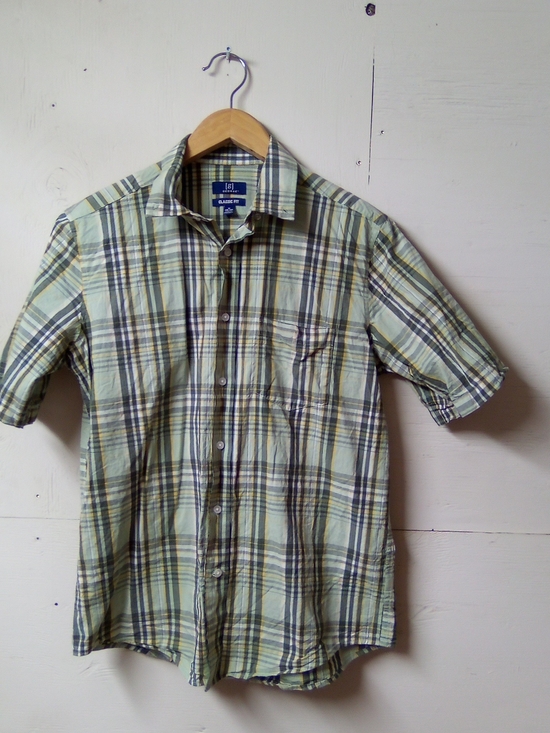 George Other - George Plaid Short-Sleeve Button-Down Shirt - Light Green & Olive ( Bag B )